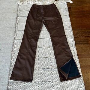 Chocolate Brown Faux Leather Pants